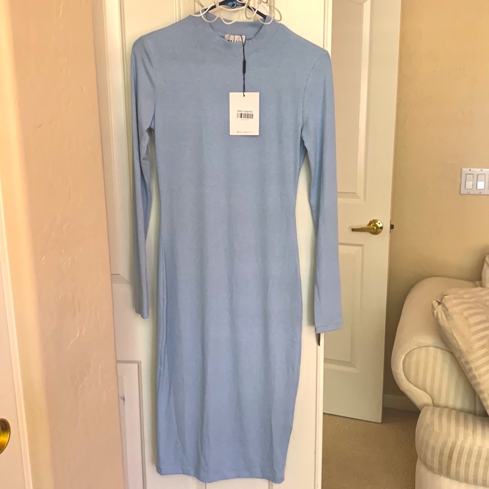 Baby blue sweater dress from Hello Molly